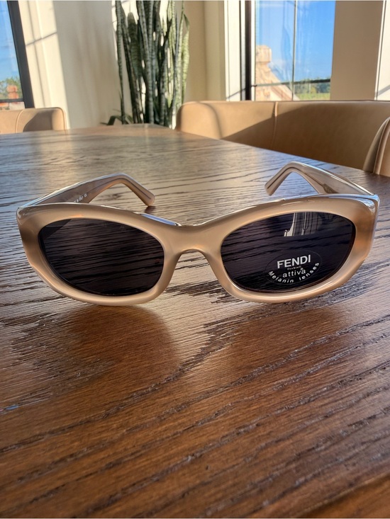 Fendi Accessories - Vintage Fendi SL7632 Oval Sunglasses - Nude/Beige (Deadstock/NOS)